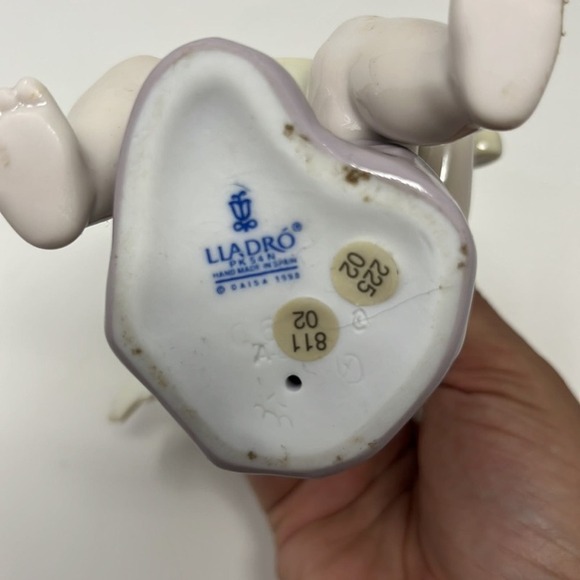 Lladro #6628 Adagio Angel Cherub Playing Harp Porcelain Figurine - Picture 4 of 6